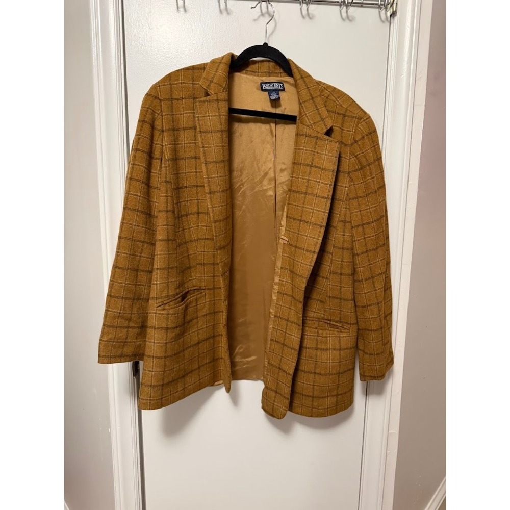 Lands End Wool Tweed Womens Blazer Vintage Academia‎ 22W Plus
